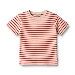 Wheat kortærmet T-shirt Fabian - Red stripe